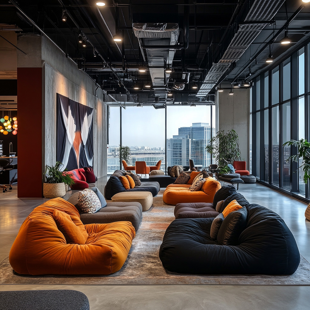 puffs in office room